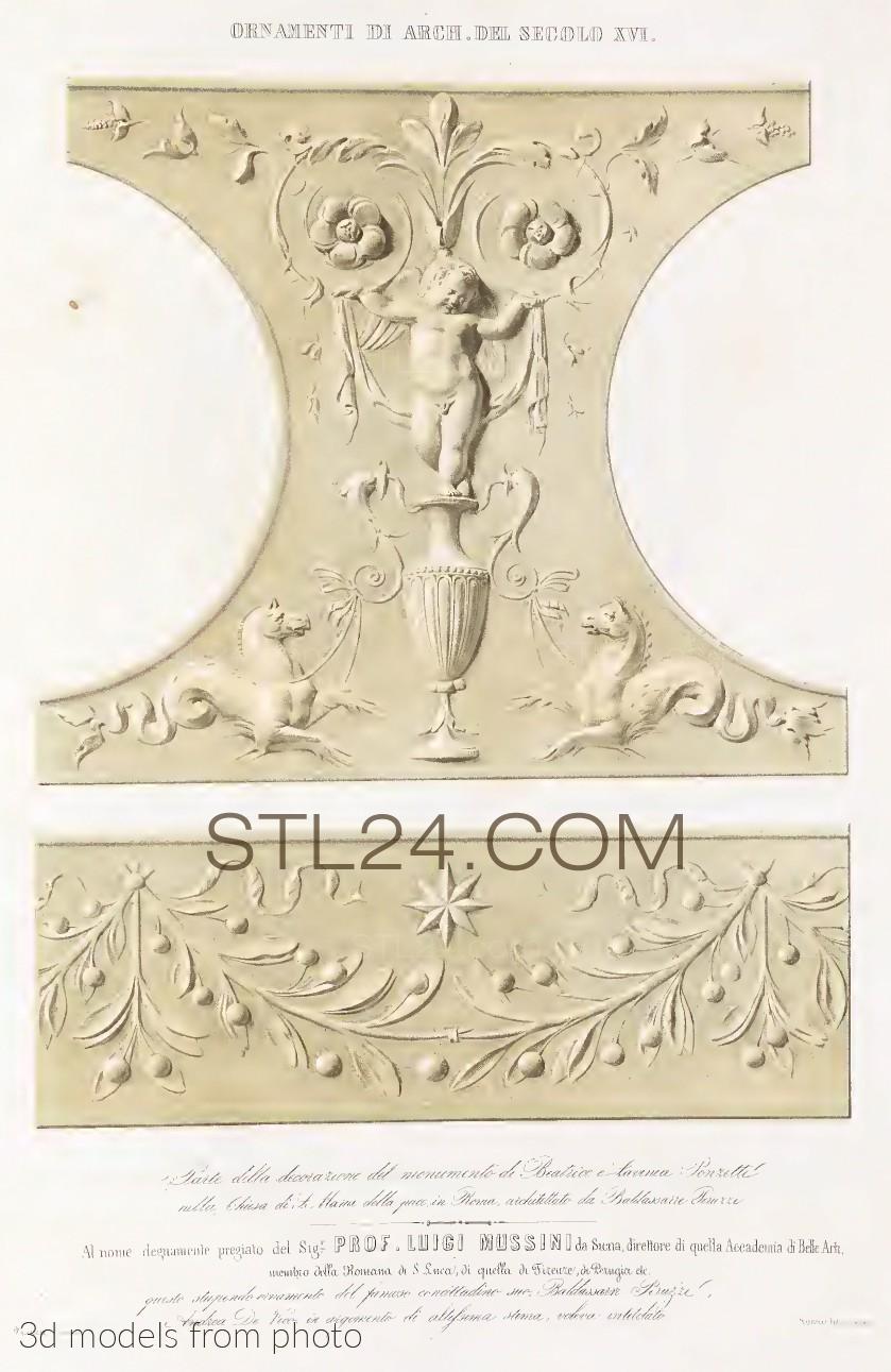 Панели резные (CARVED PANEL_2320 -  | 3D model 3DSMAX / OBJ / STL) 3D модель для ЧПУ станка